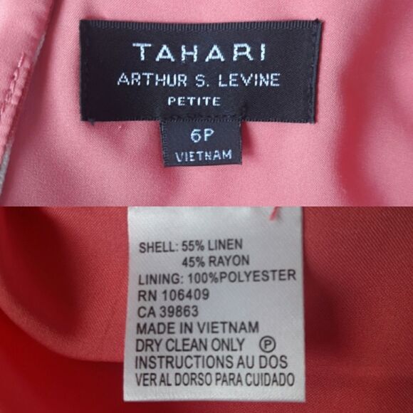 Tahari Dress Linen Sheath Aztec Hieroglyphic - Picture 8 of 8